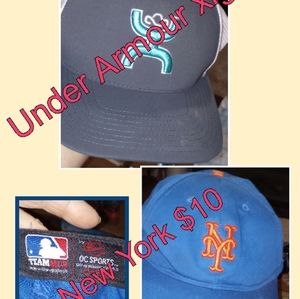 Under armour & NY caps